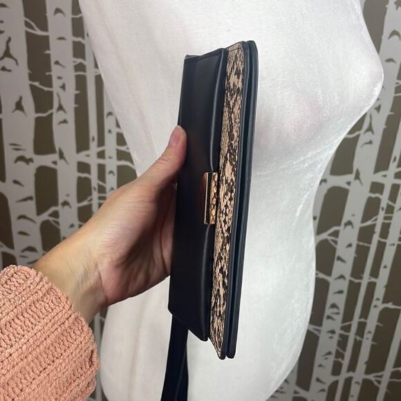a new day Black Faux Leather & Faux Snake Crossbody Wallet Bag - Picture 6 of 12
